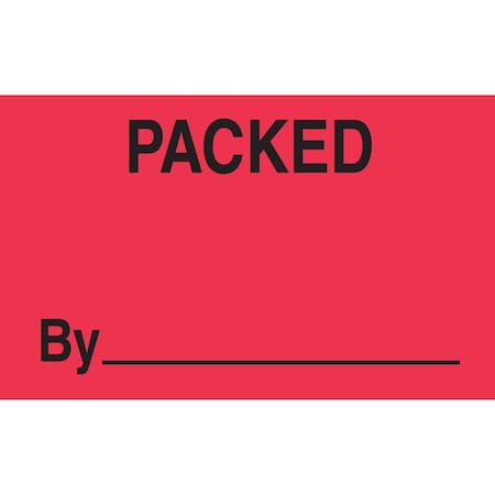 Decker Tape Products Label, DL3392, PACKED BY _, 1-3/8" X 2" DL3392
